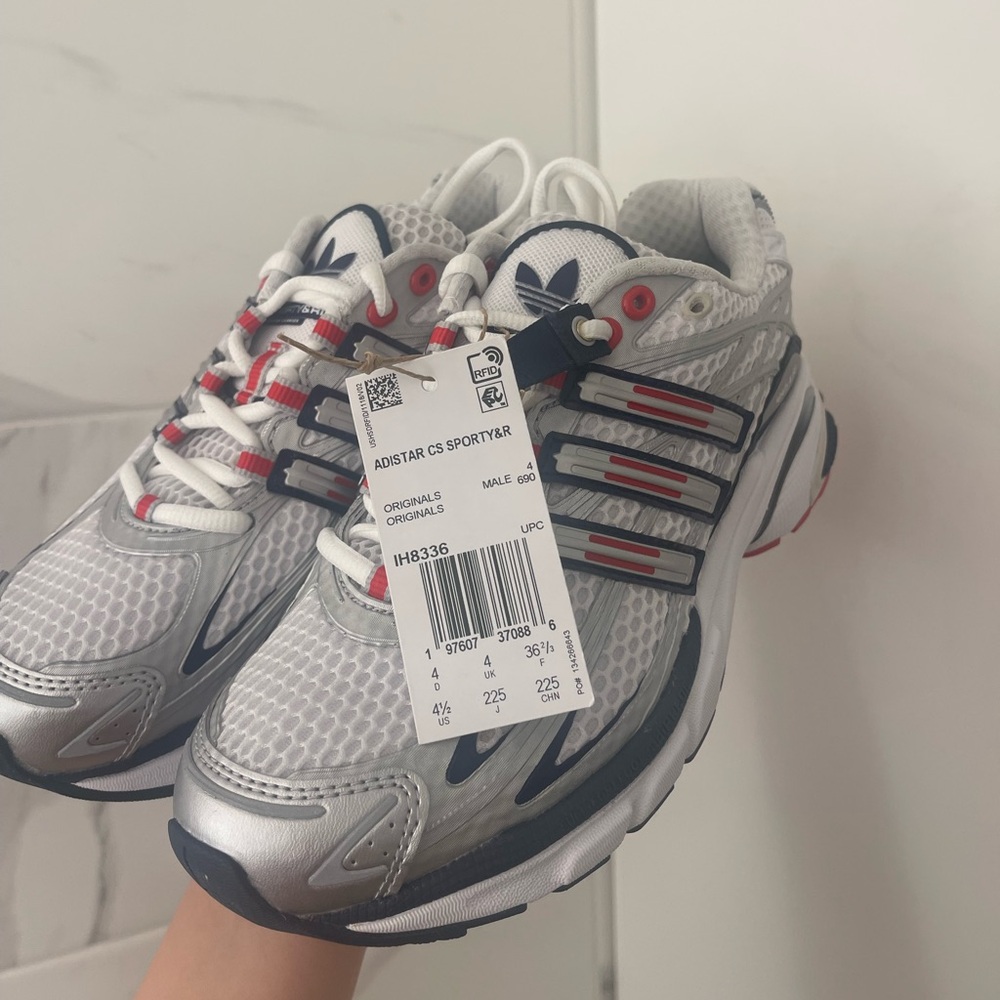 Adidas Women's White and Silver Sneakers - Picture 6 of 11
